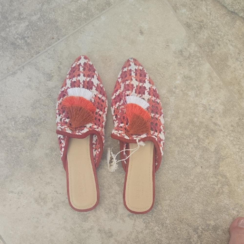 Stylish Red and White Women's Slip-On Shoes